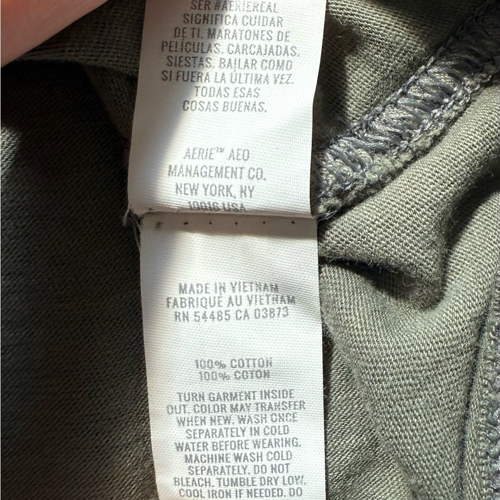 Aerie Women's Olive Green Long Sleeve Pancake Day Graphic Tee Size Small - Picture 5 of 7